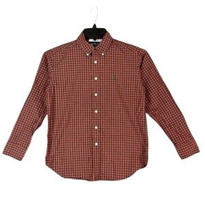 Ralph‎ Lauren Shirt Medium Boys Basic Plaid Button-Down Long-Sleeve